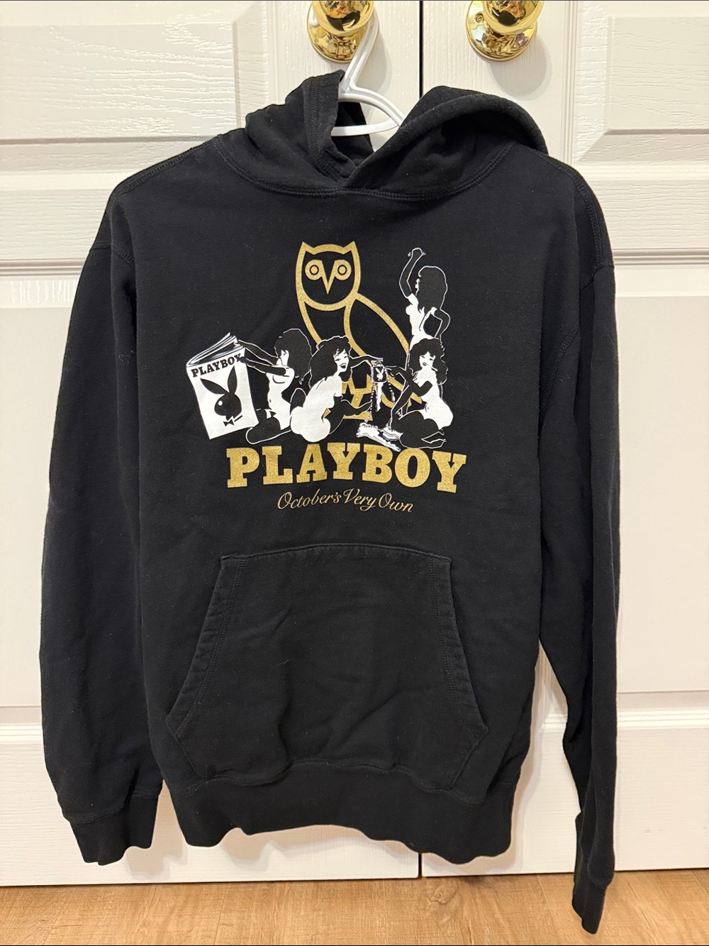OVO x Playboy Pin-Up Owl Black Gold Hoodie Men’s Medium